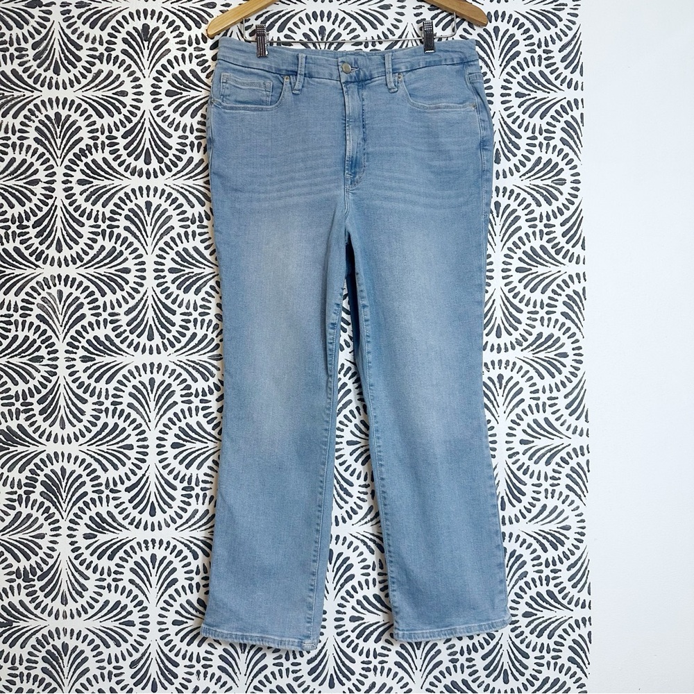 Good American Distressed Good Legs Straight Jeans